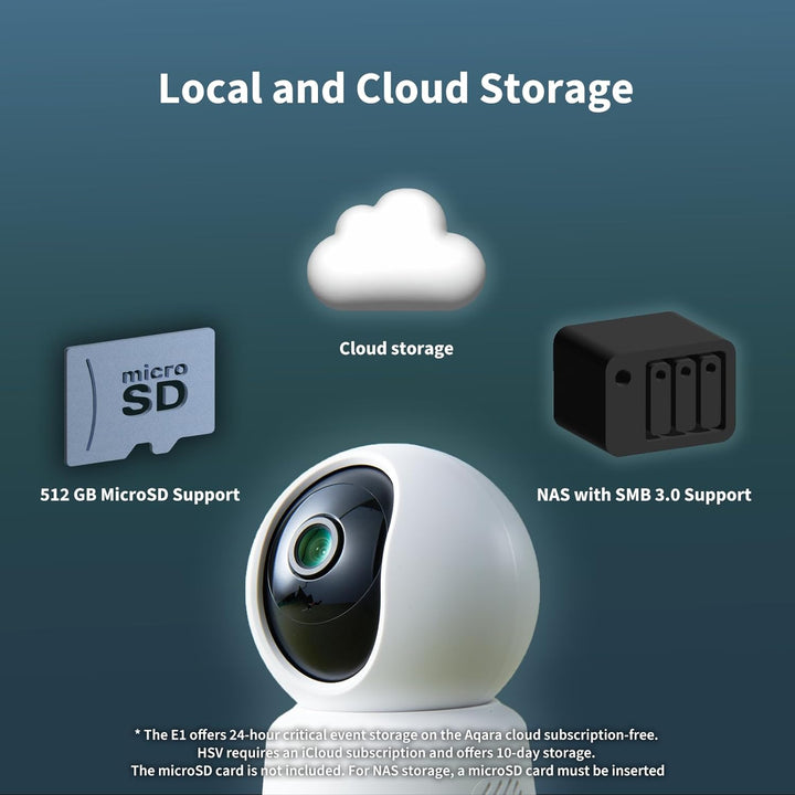 Aqara 2K Innenraum-Sicherheitskamera E1, Schwenken & Neigen, HomeKit Secure Video, Zwei-Wege-Audio,
