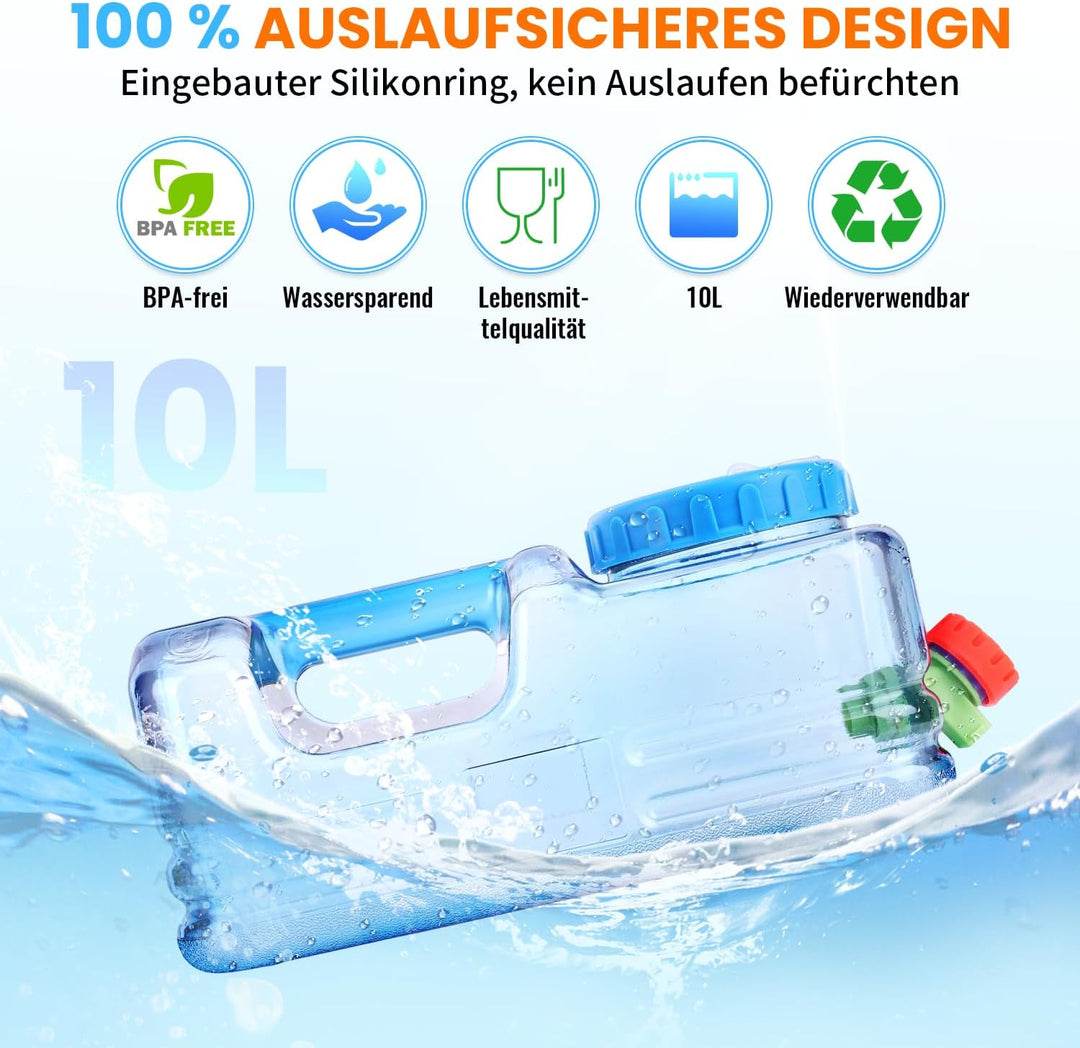 Umikk 5L~22L Camping Wasserkanister, Wasserbehälter mit Hahn, Tragbarer Trinkwasserkanister, Wassert