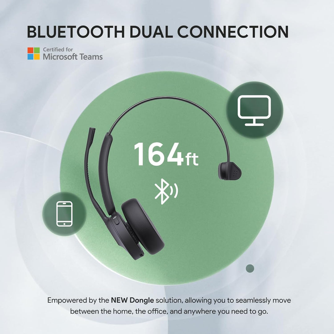 Yealink BH70 Mono Bluetooth Headset mit Mikrofon für Homeoffice, Microsoft Teams Zertifiziertes Blue