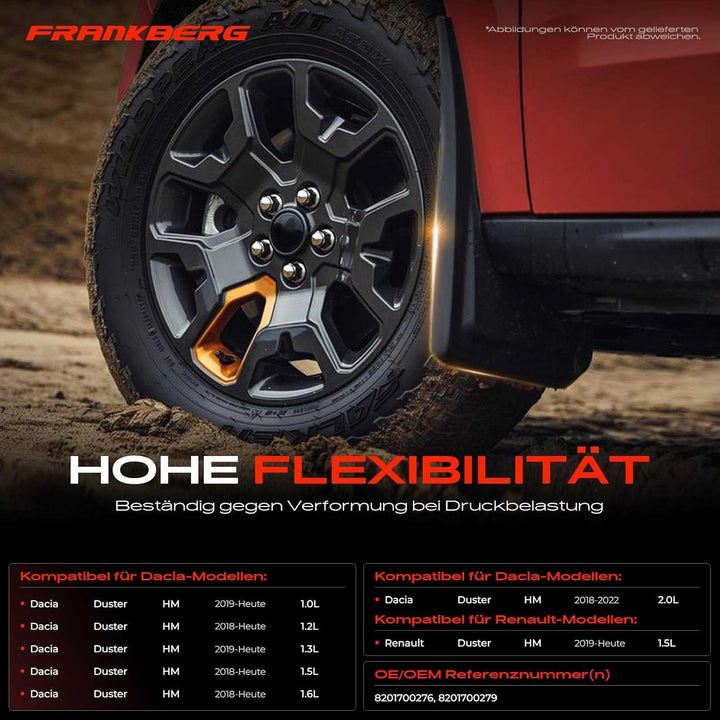 4X Schmutzfänger Spritzschutz Vorne Hinten für Duster HM SUV 2018-2021 8201700279
