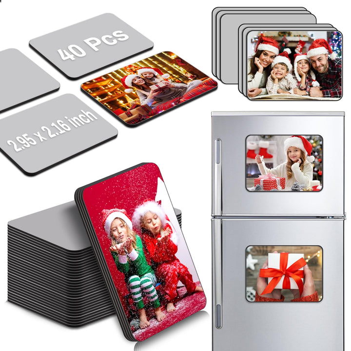 Lucomb 40 Stück Sublimations-Magnete, blanko, 5,5 x 7,5 cm, personalisierte Kühlschrank-Magnete, Roh