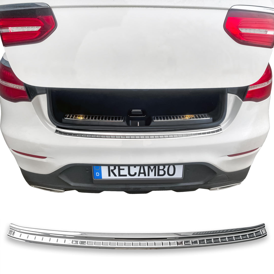 RECAMBO Ladekantenschutz Edelstahl Hochglanz poliert, Chrom Look - kompatibel für Mercedes GLC Coupe