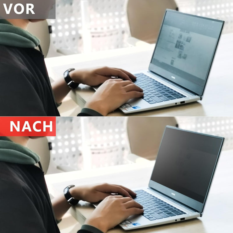 PYS Laptop Blickschutzfolie 15,6 Zoll Anti Spy Blaulicht Blendfrei Sichtschutz Folie 16:9 Abnehmbare