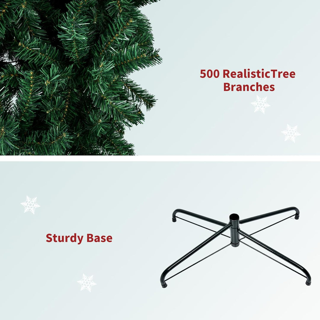SHAVINGFUN Künstlicher Weihnachtsbaum,PVC Weihnachtsbaum,mit 1300 Spitzen und Schnellaufbau Klapp-Sc