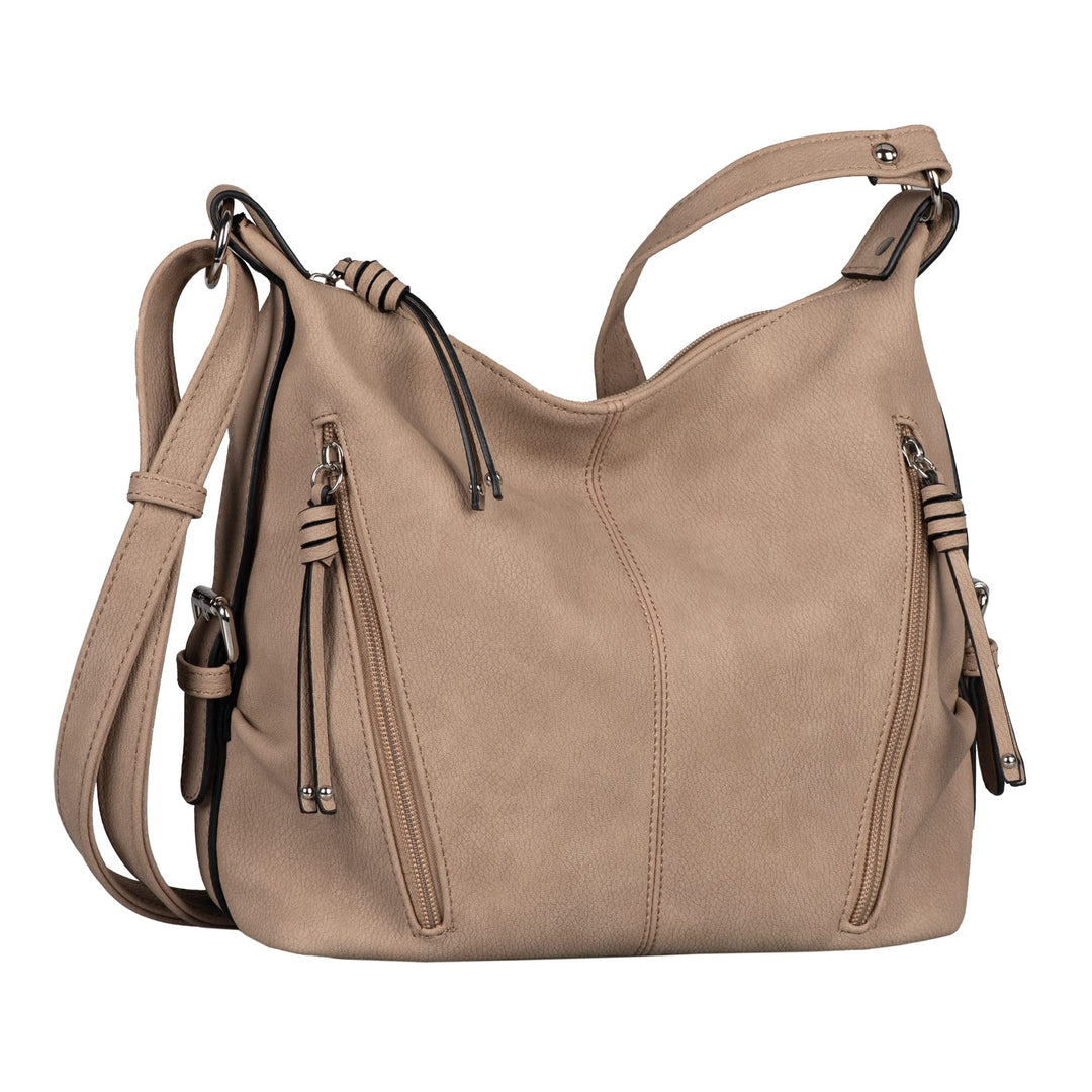 TOM TAILOR bags Caia Damen Umhängetasche Crossbody Bag 26x12x12 Taupe, 26x12x12 Taupe