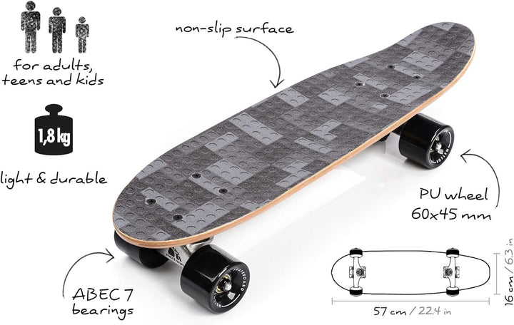 meteor Holz Skateboard Kinder - Mini Cruiser Kickboard - Skateboard mädchen Rollen Board - hohe Qual