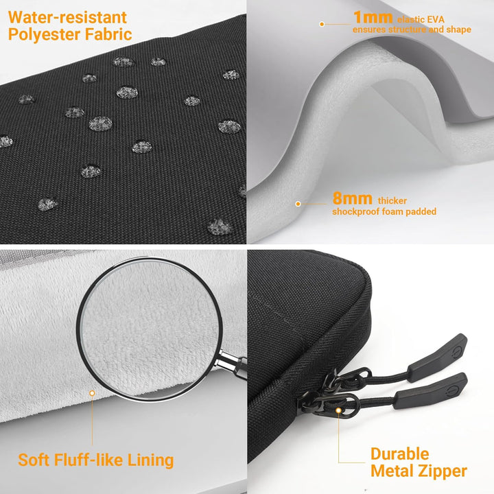 TECOOL 13,3 Zoll Laptop Hülle Tasche für MacBook Air/Pro 13 M1 M2 M3 2024-2010, MacBook Pro 14 M4 M3