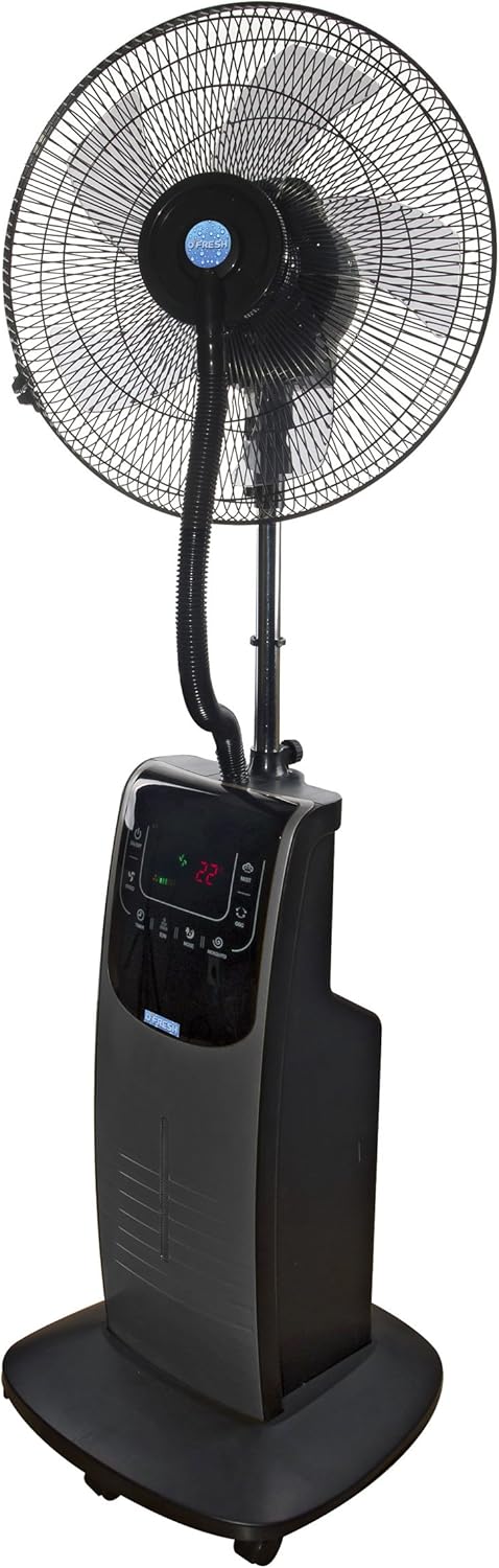 O'FRESH Sprühnebel Ventilator 135cm - Standventilator mit Sprühnebelfuntion - Fernbedienung - Anti-M