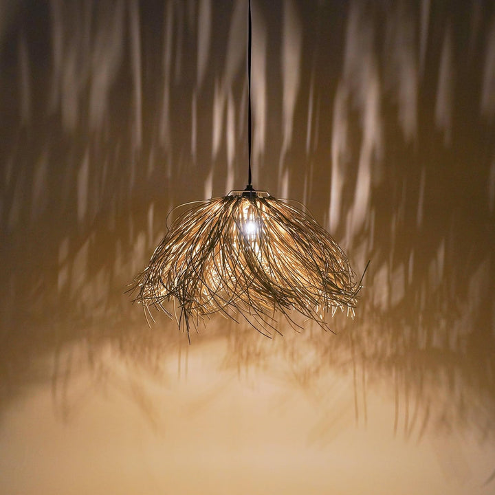 Esotec Solar LED Hängeleuchte Alexandria, Boho Stil, Polyrattan, Solarlampe, Wintergarten, LED-Lampe