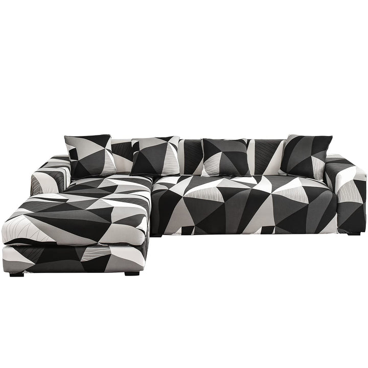 ShowyLive Sofa Überzug Couch Überzug 2er Set für Ecksofa L-Form Sofabezug 3 Sitzer+3 Sitzer, mit 4 S