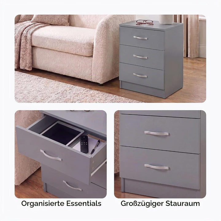Vida Designs Kommode, Metall, Grau, H 56cm x W 40cm x D 36cm, Grau