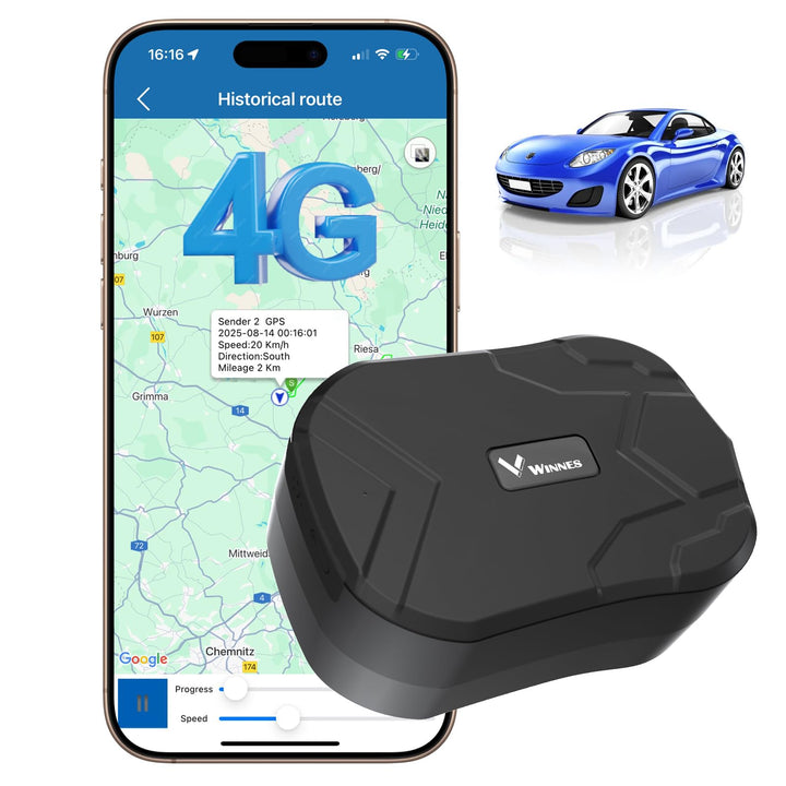 Winnes 4G GPS Tracker Auto Ohne ABO 20000mAh,240 Tage Standby, TK905C GPS Tracker Echtzeit-Ortung mi