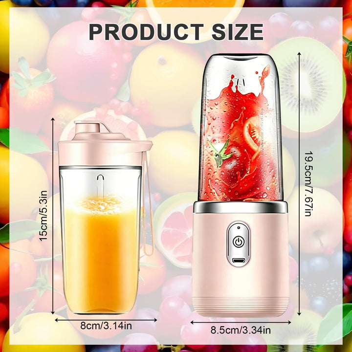 Tragbarer Elektrischer Saftpresse Mixer Smoothie Maker mit 2x400ml Flaschen Mixer Smoothie Maker to