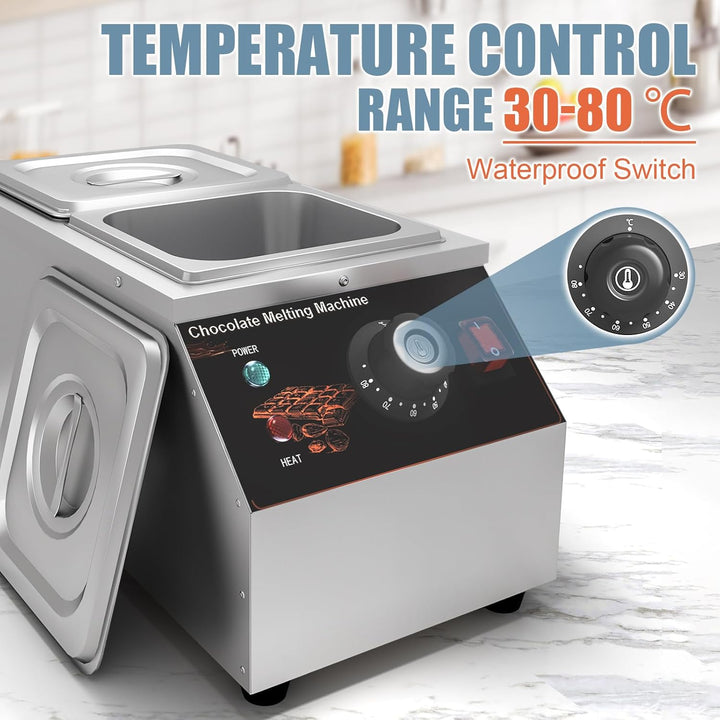 Schokolade Schmelztiegel, Schokolade Temperiermaschine mit 2 Töpfen Kommerzielle Elektrische Schokol
