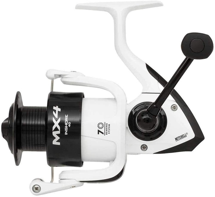 Mitchell MX4 Küsten-Spinnrolle – Salzwasser-Spinnrolle zum Meeresangeln, Barsch, Pollack, Meeräsche,
