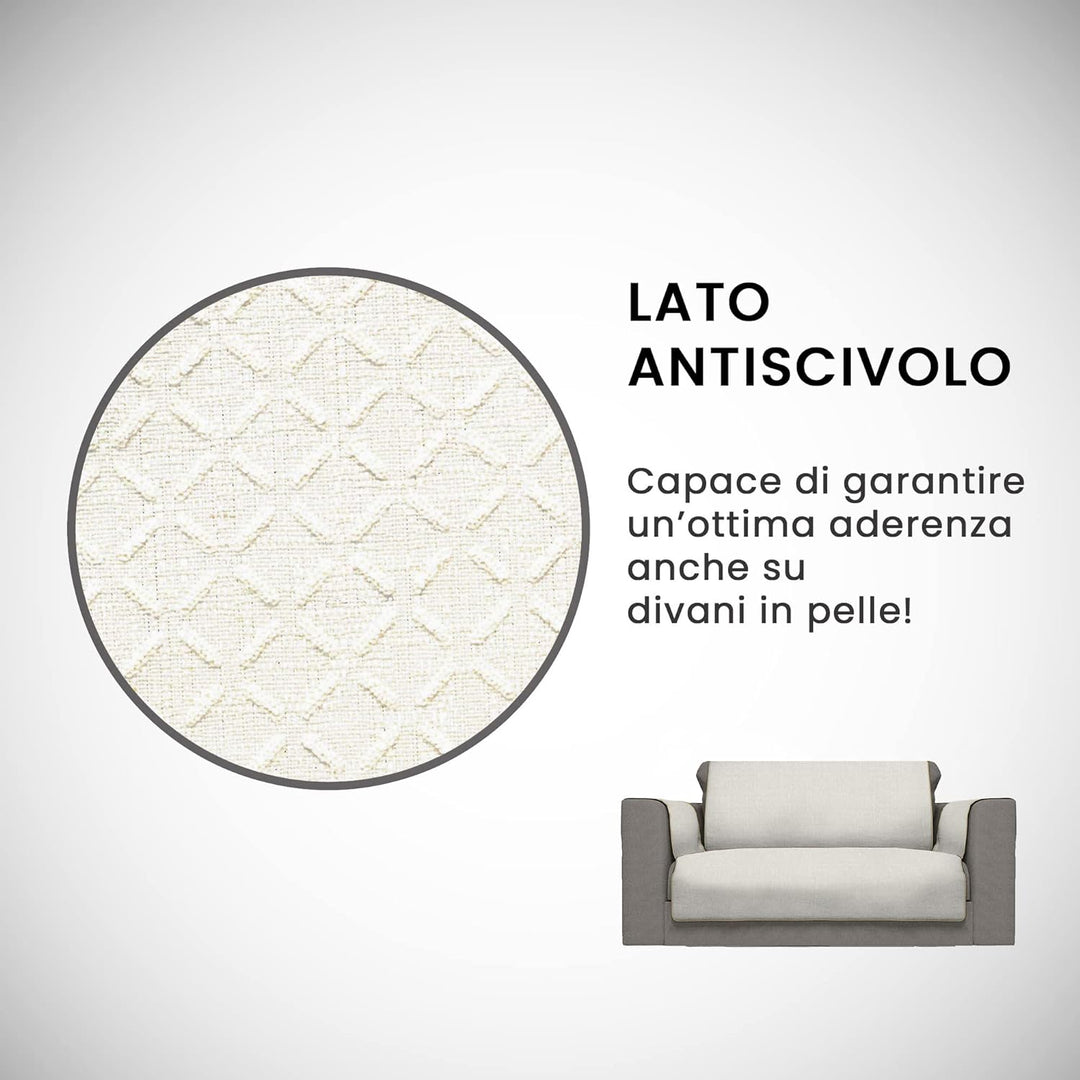 Italian Bed Linen CD-COMFORT-PANNA-2P Komfort-Antigleiten-Sofa-Decke,2 Plätze, Creme 2 Plätze Creme,
