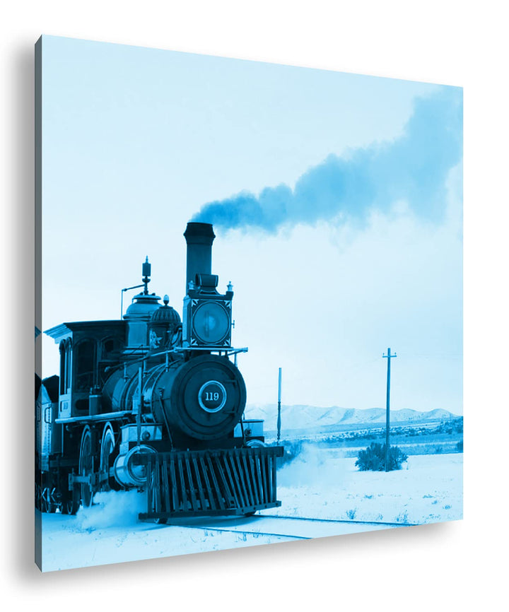deyoli besondere alte Dampflokomotive Format: 60x60 Effekt: Zeichnung als Leinwandbild, Motiv auf Ec
