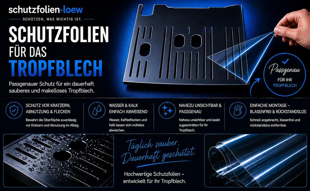 3 x Schutzfolie/Kratzschutz für Vollautomat DeLonghi Dinamica 350.50-370.70 - 370.85-370.95 - 370.95
