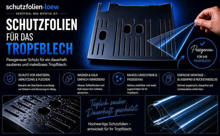 3 x Schutzfolie/Kratzschutz für Vollautomat DeLonghi Dinamica 350.50-370.70 - 370.85-370.95 - 370.95