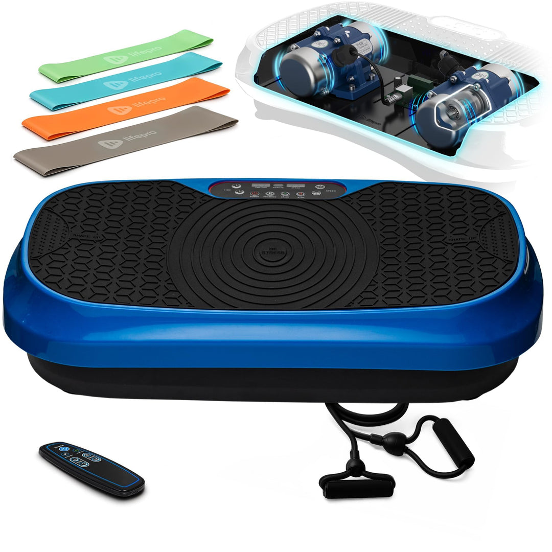 Lifepro Waver Mini Vibration Plate Exercise Machine with Remote & Bands - Compact Whole Body Vibrati
