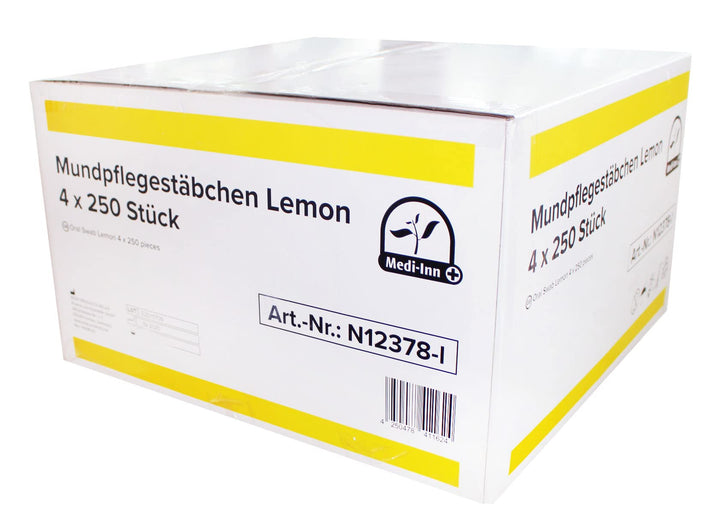 Medi-Inn Mundpflegestäbchen Zuckerfrei mit Lemon-Geschmack zur Mundpflege (4 x 250 = 1000 Stück)