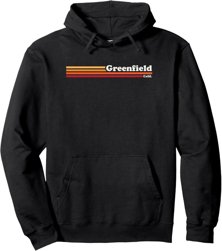 Vintage 1980er Jahre Graphic Style Greenfield California Pullover Hoodie