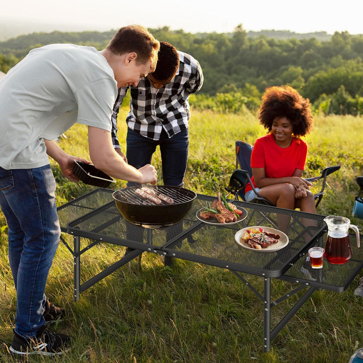 FIVMEN Campingtisch Klappbar Klapptisch Höhenverstellbar Gartentisch Balkontisch Camping Tisch mit V
