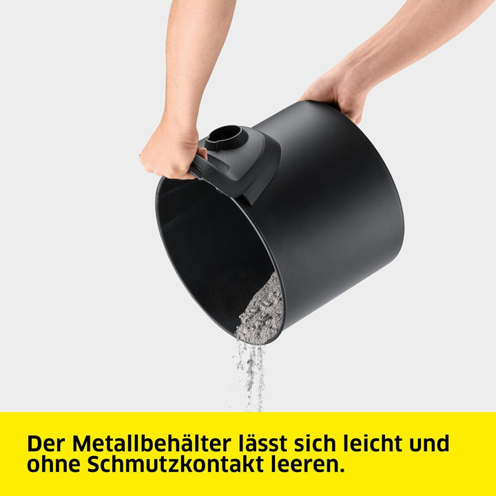 Kärcher AD 2 Aschesauger und Trockensauger (mit Filterreinigung, 14-Liter-Metallbehälter, Reinigung