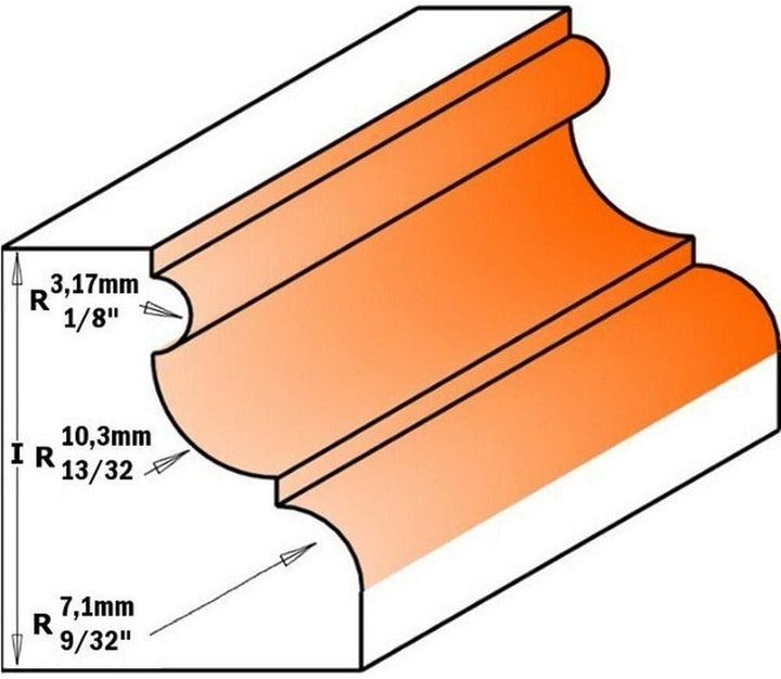 CMT Orange Tools 956.501.11 – Erdbeere für Zierleisten mit rodam. HM S 12 D 47.5 x