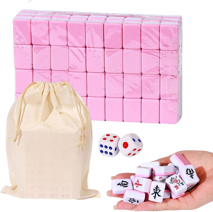 Aznever Mini-Mahjong, Trip Kleine Traditionelle Chinesische Mahjong-Kits Mit Aufbewahrungstasche, 14