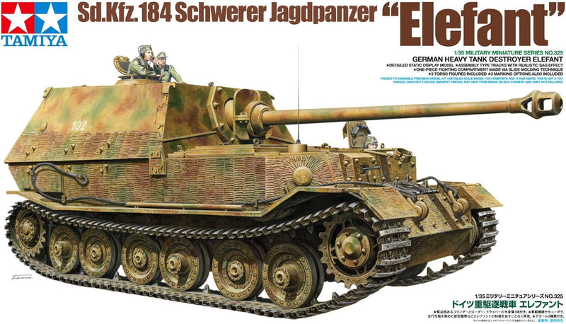 TAMIYA 300035325 - 1:35 WWII Deutscher Schwerer Kampfpanzer Elefant, Beige