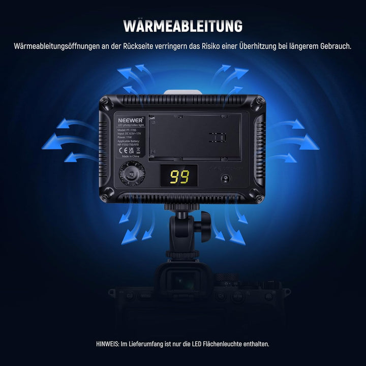 NEEWER 176 LED Videoleuchte Streaming Licht 5600K dimmbar Videolicht Panel mit 1/4 Zoll Gewinde, Key