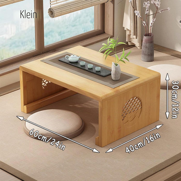 Chinesischer Tee-Bodentisch aus Bambus,japanischer faltbarer Couchtisch,Altartisch Meditation,niedri