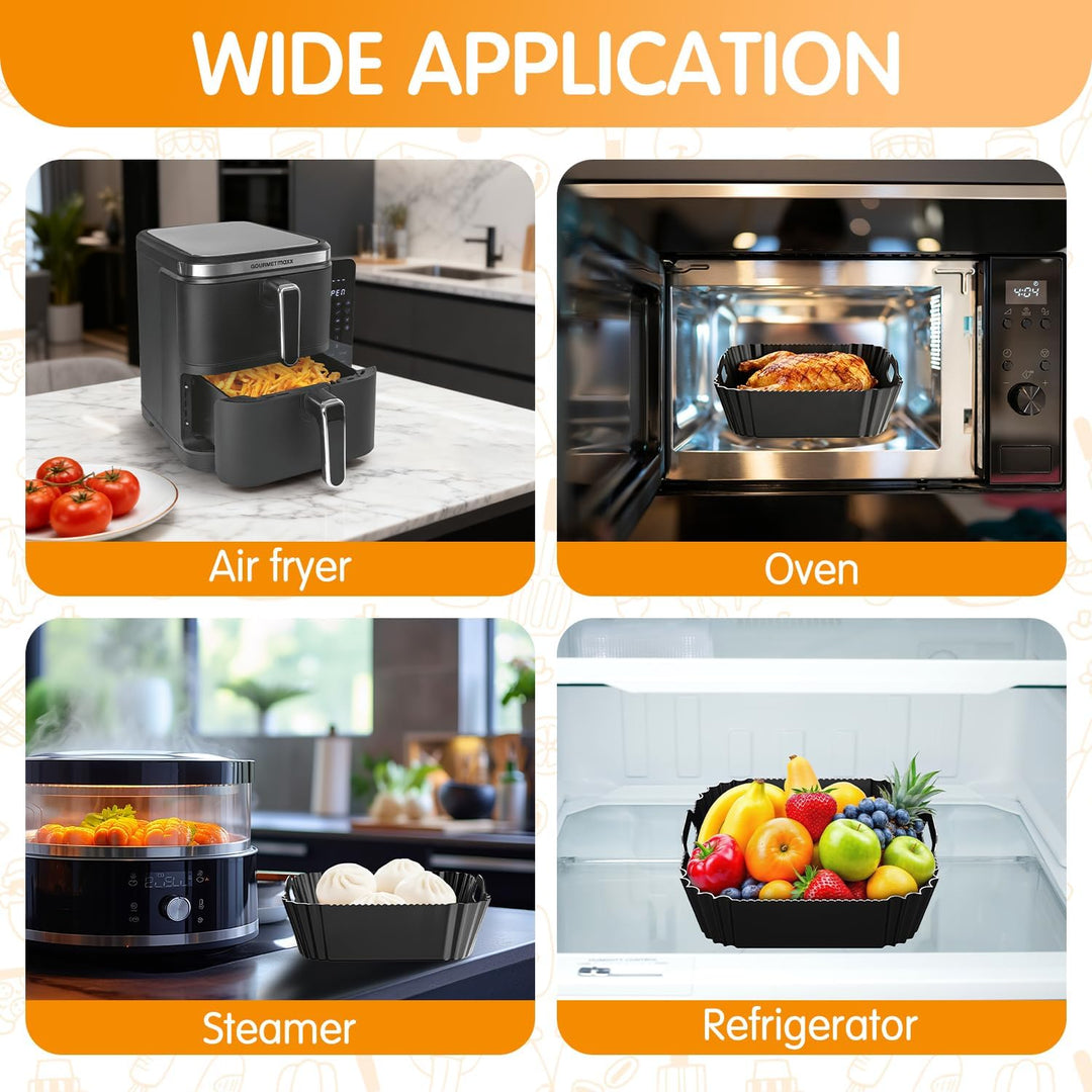 2 Stück Airfryer Silikonform Heissluftfritteuse Zubehör für Gourmetmaxx Heissluft-fritteuse Vertikal