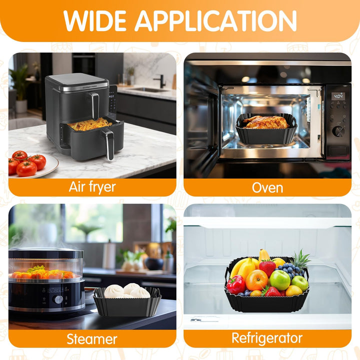 2 Stück Airfryer Silikonform Heissluftfritteuse Zubehör für Gourmetmaxx Heissluft-fritteuse Vertikal