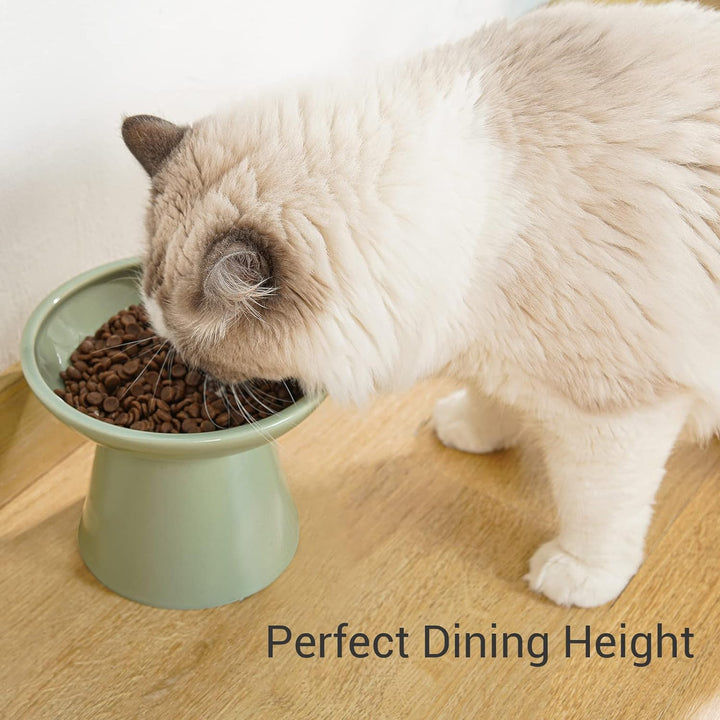 CEEFU Extra breite Katzennäpfe - keramischer Katzennapf 15,7cm Erhöhter Flacher Boden Katzennapf, Sc