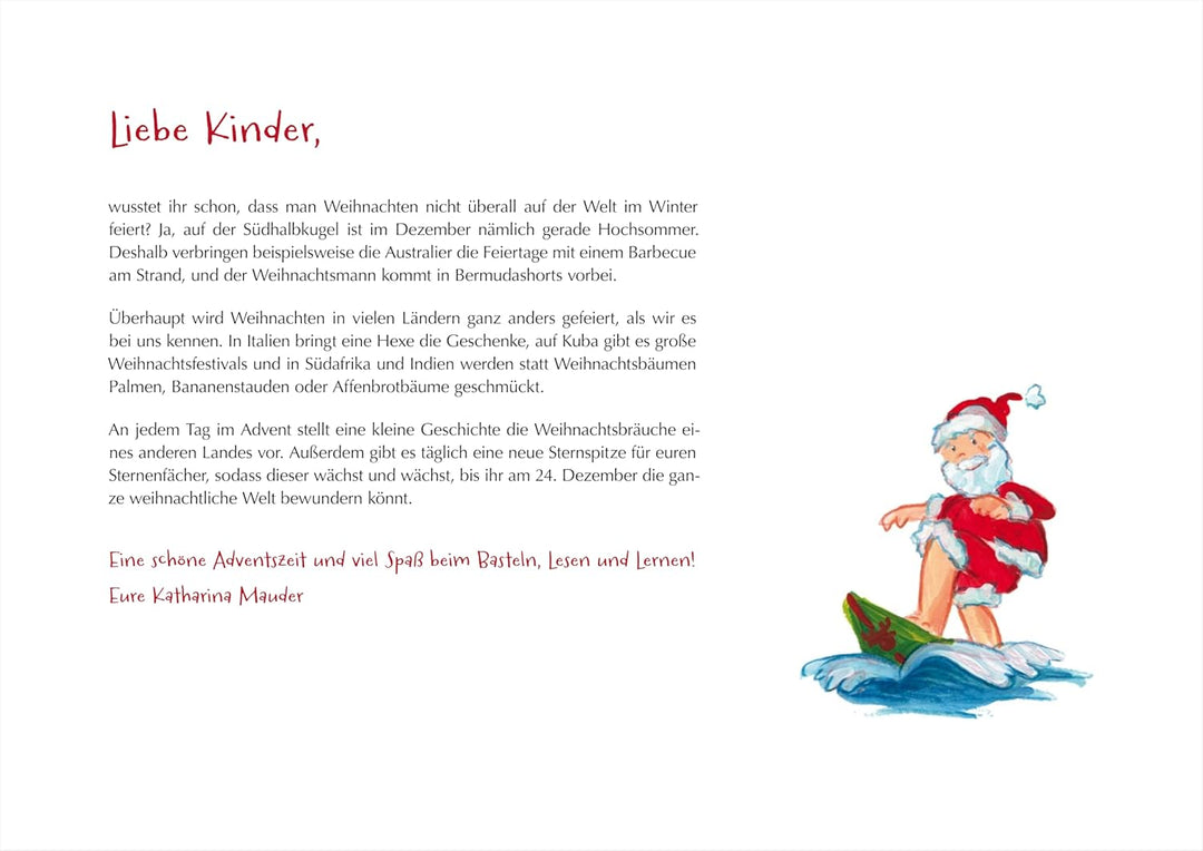 Weihnachtliche Reise um die Welt. Ein Adventskalender zum Vorlesen mit einem grossen Sternenfächer z