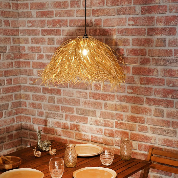 Esotec Solar LED Hängeleuchte Alexandria, Boho Stil, Polyrattan, Solarlampe, Wintergarten, LED-Lampe