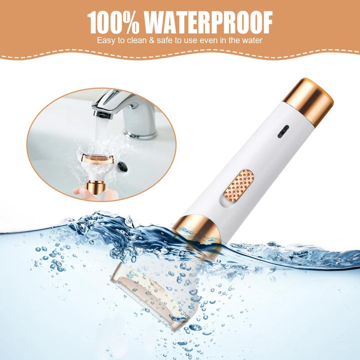 ACWOO Elektrischer Rasierer für Frauen, 4-In-1 Elektrischer Damenrasierer, Schmerzfreier Intimrasier