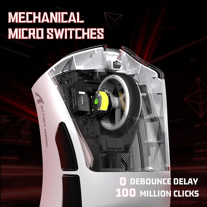 ATTACK SHARK V3 Kabellose Gaming-Maus, 65g Ultraleicht, Optischer Sensor PAW3311 mit 25K DPI, 1K Pol