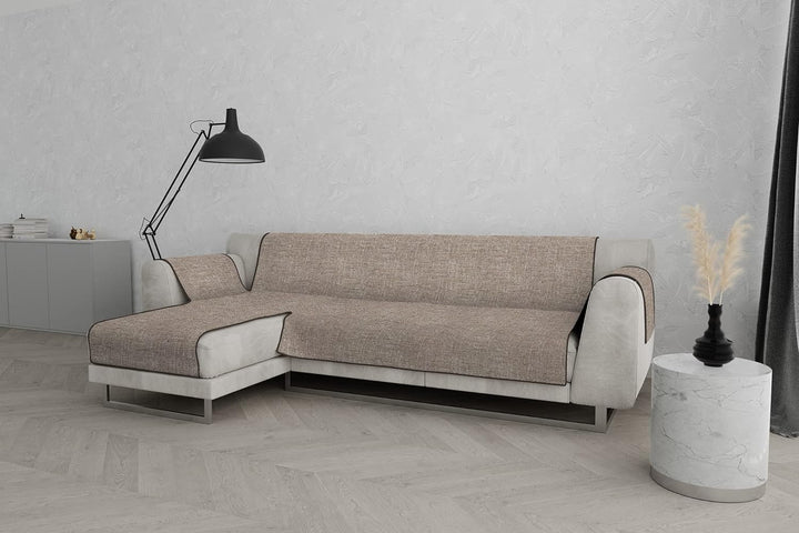Komfort-Antigleiten-Sofa-Decke mit chaiselongue,240cm, Braun 240 cm Braun, 240 cm Braun
