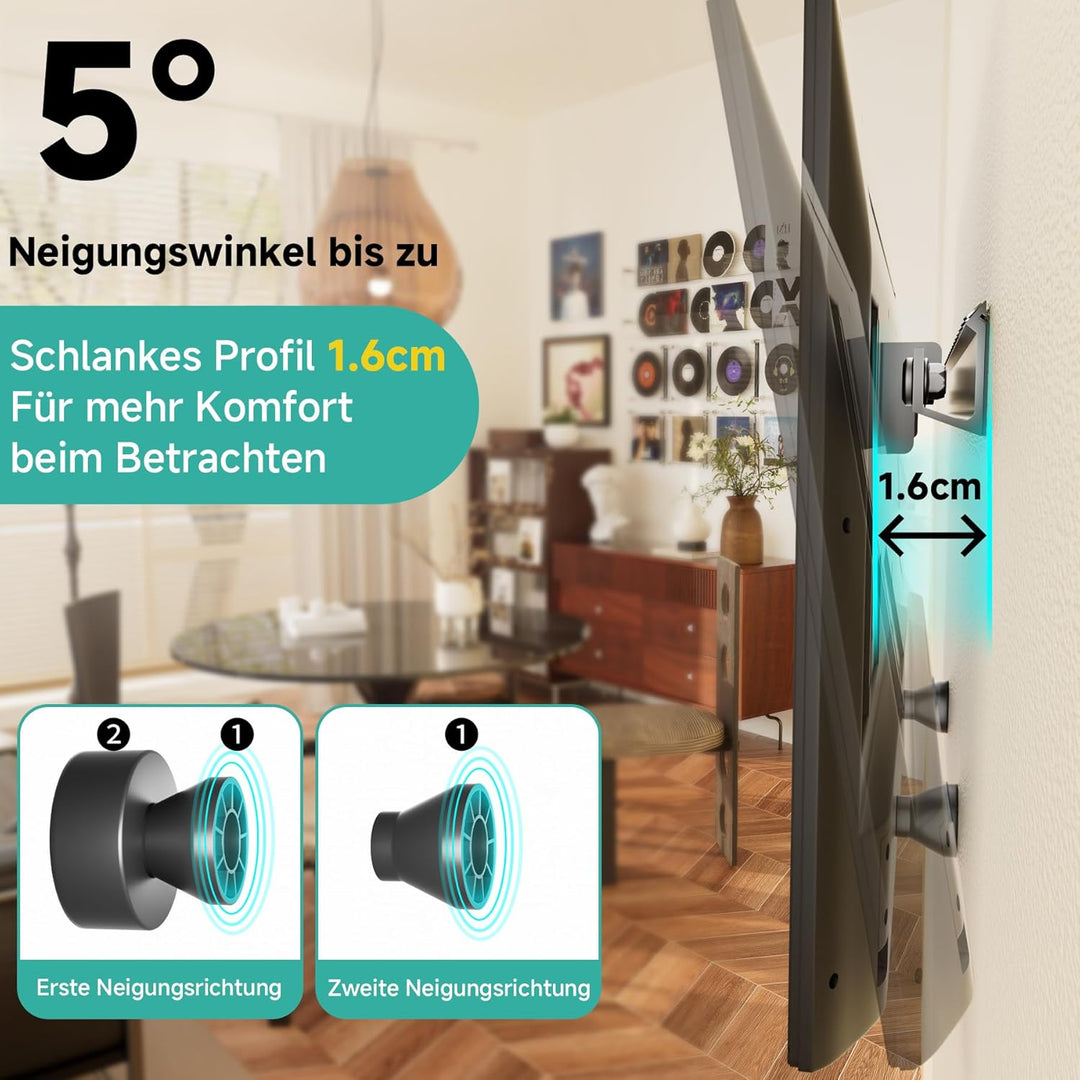 Auoace fernseh Halterung Wand für 22-55 Zoll, bis zu 45kg, bis zu 5° neigbar, kein Bohren, Keine Ank