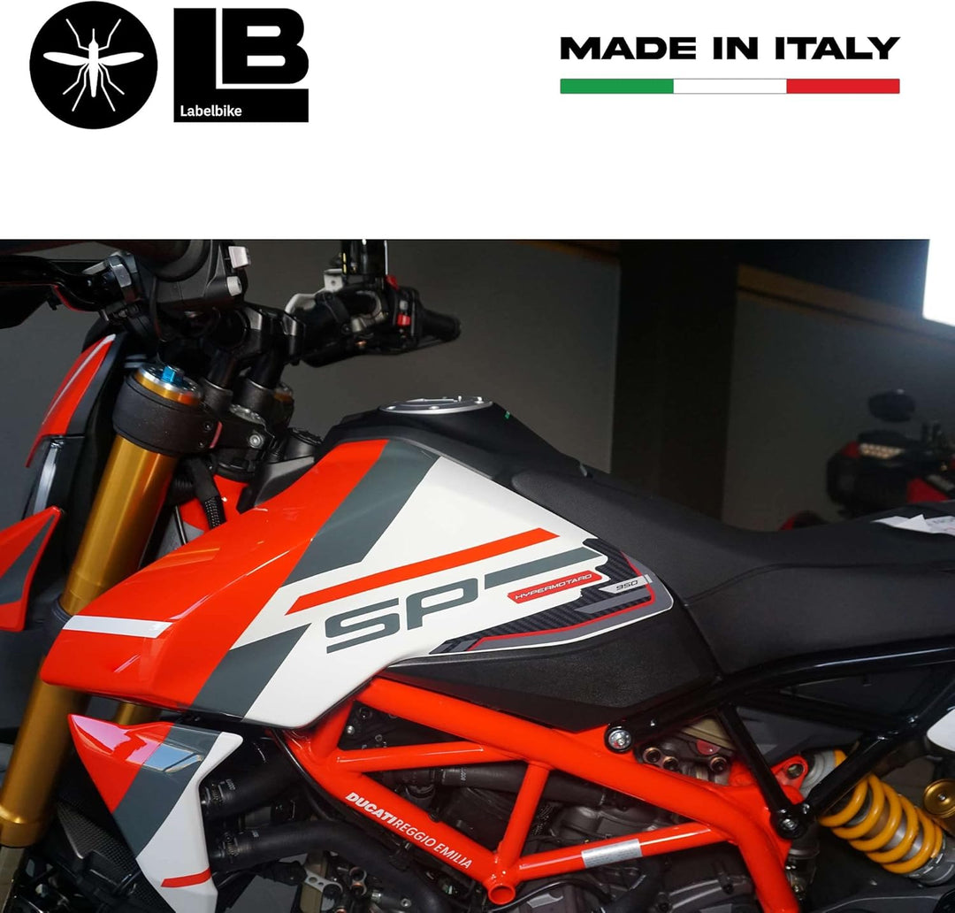 labelbike - 3D Aufkleber Dekorationen und Motorrad Tankschutz, kompatibel mit Ducati Hypermotard 950