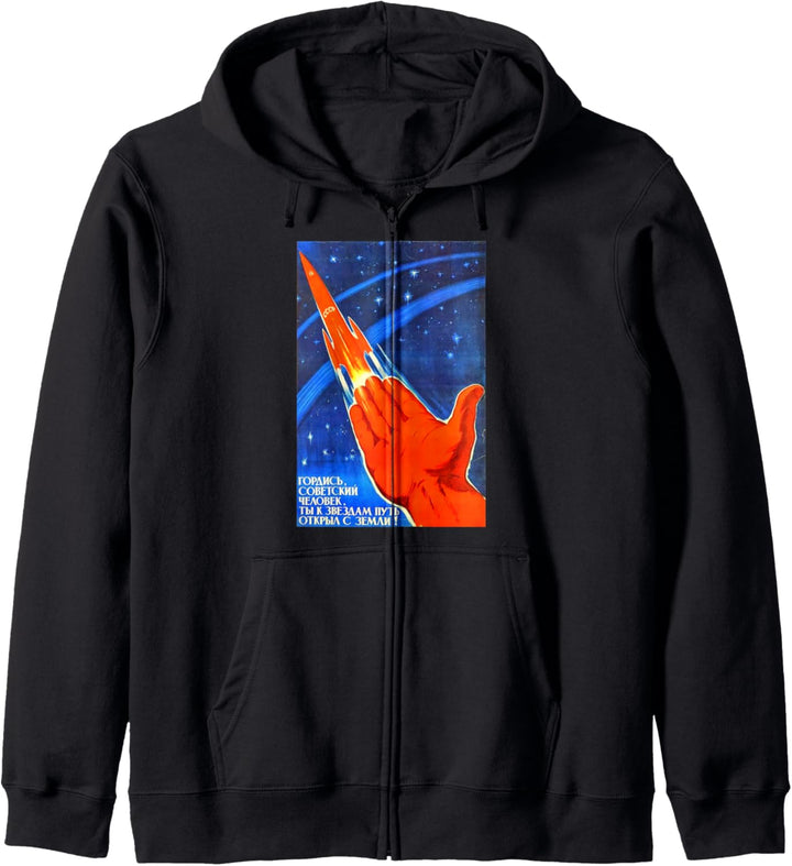 Soviet Union USSR Retro Propaganda Space CCCP T-Shirt Kapuzenjacke