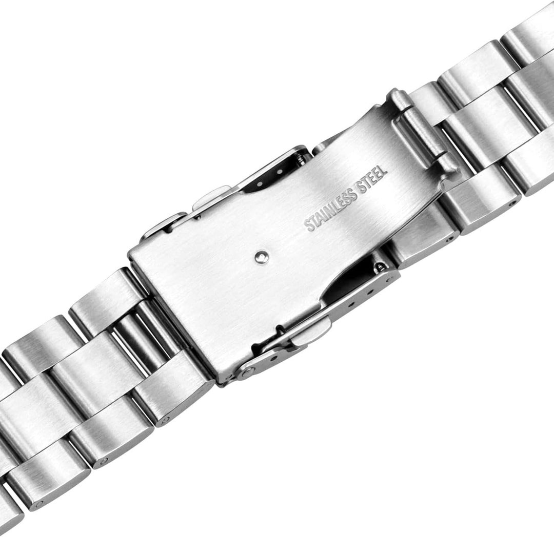 Juntan 20mm 22mm Edelstahl Uhrenarmband Gebogene Enden Uhrenarmbänder Metall Armband Schnellverschlu