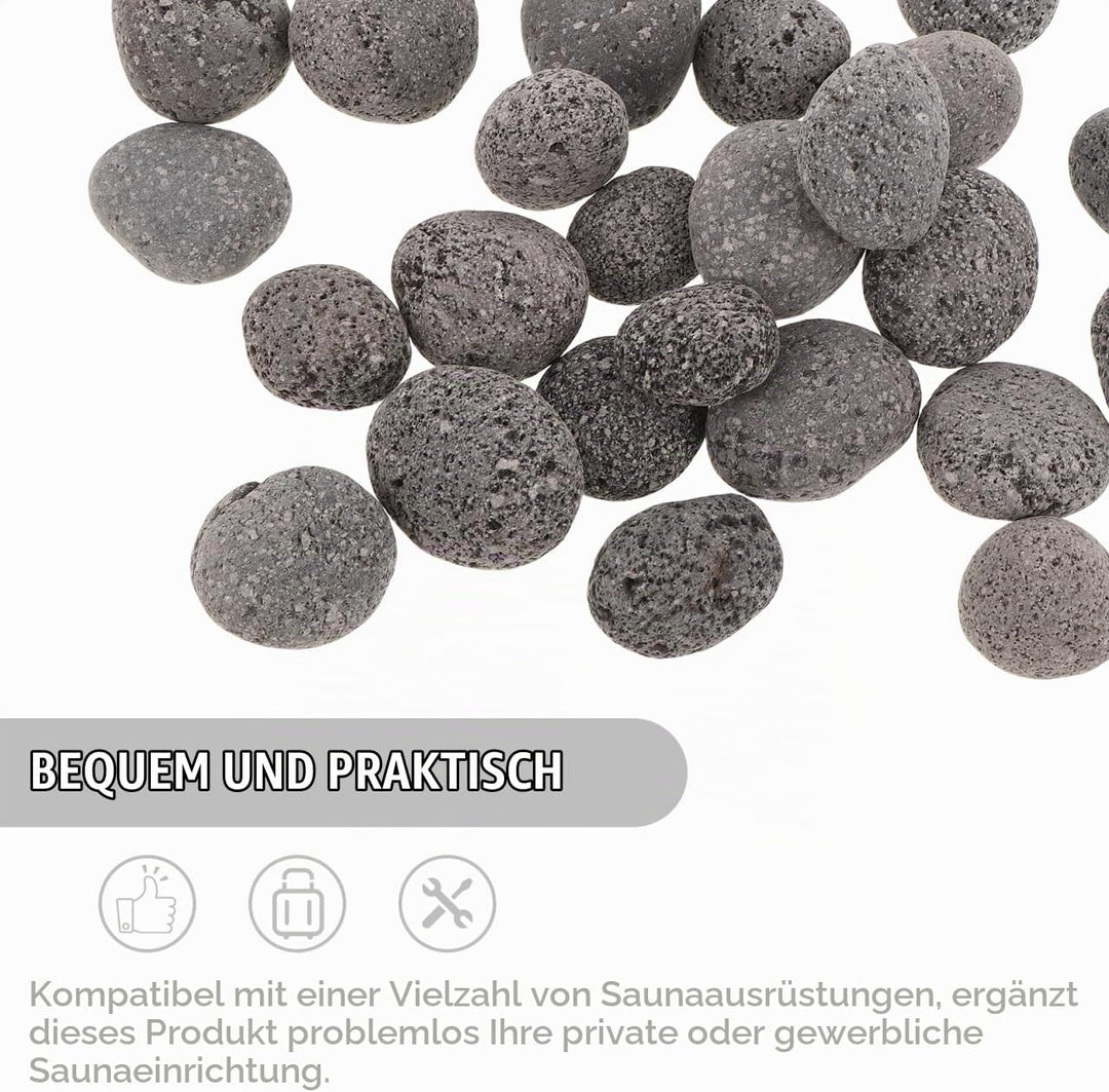 1 Beutel Sauna-Heizsteine – Natursteine 1 kg für Dampf- und Trockensauna, Feuerstelle, Innen- un