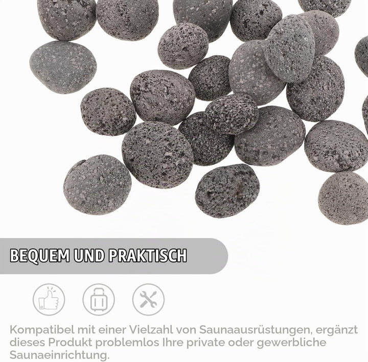 1 Beutel Sauna-Heizsteine – Natursteine 1 kg für Dampf- und Trockensauna, Feuerstelle, Innen- un