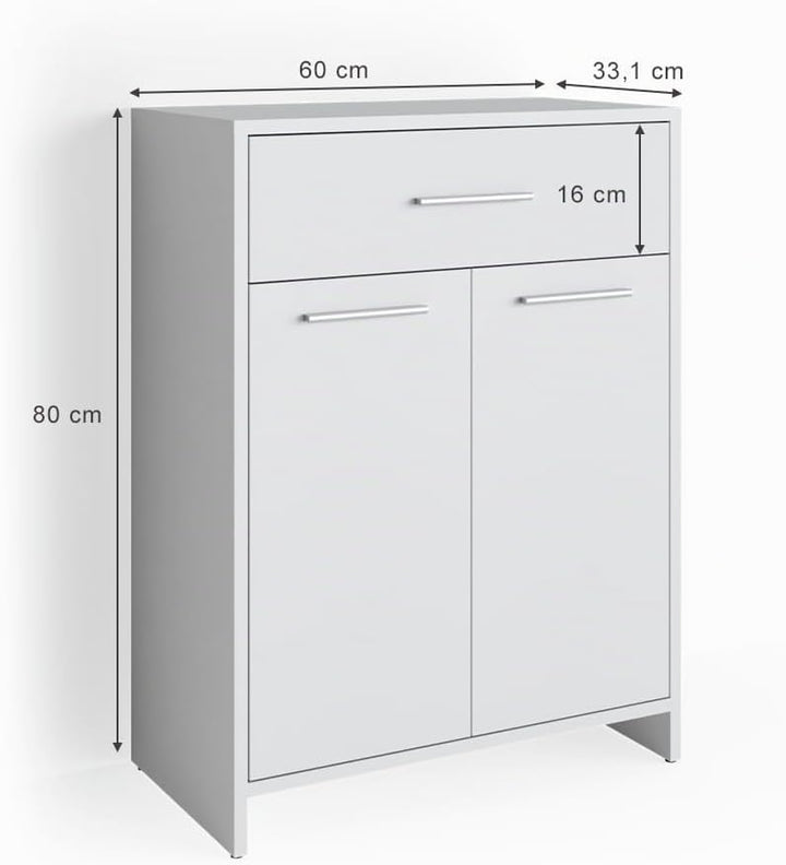 Vicco Midischrank Kiko, Weiss, 60 x 80 cm Weiss 60x80, Weiss 60x80