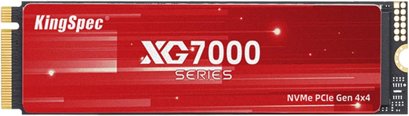 KingSpec 1TB NVMe SSD M.2 2280 Interne SSD PCIe 4.0 Gen4x4, 7400 MB/s Lesen, 6600 MB/s Schreiben, In