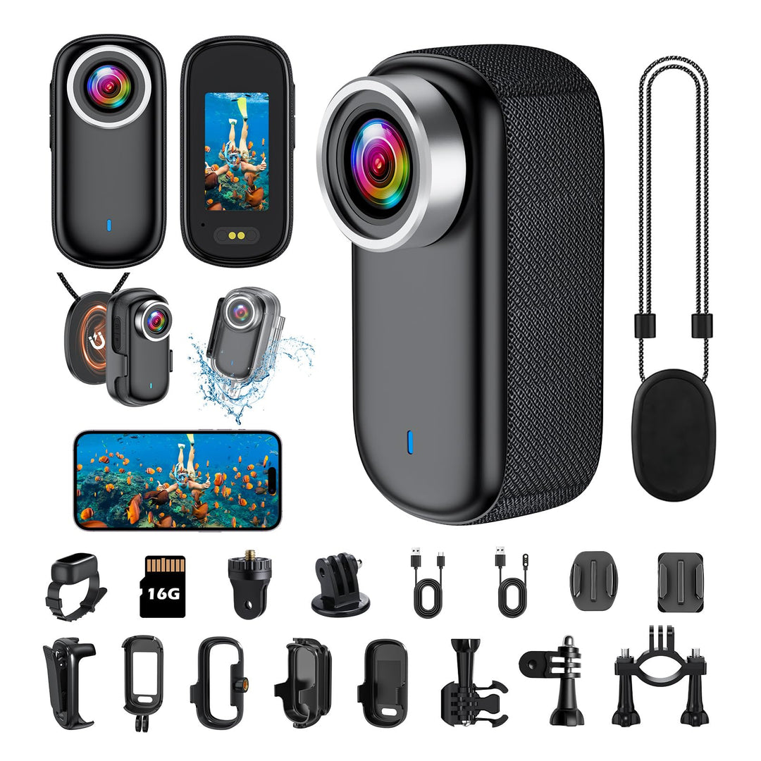 Action Kamera WiFi 4K, Wasserdicht Mini Action Helmkamera, 150° WiFi Sport Actionkamera mit 1,47-Zol